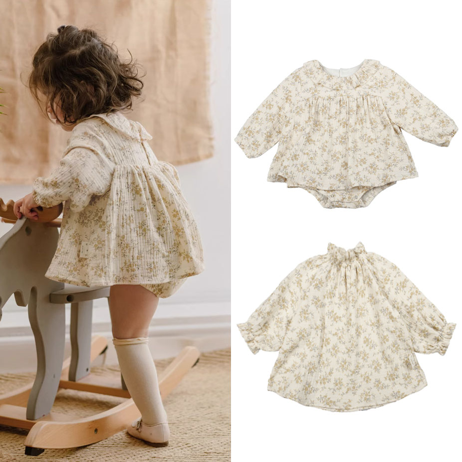 Baby Clothing Organic - فساتين طفلة الأزهار الربيع القطن العضوي
